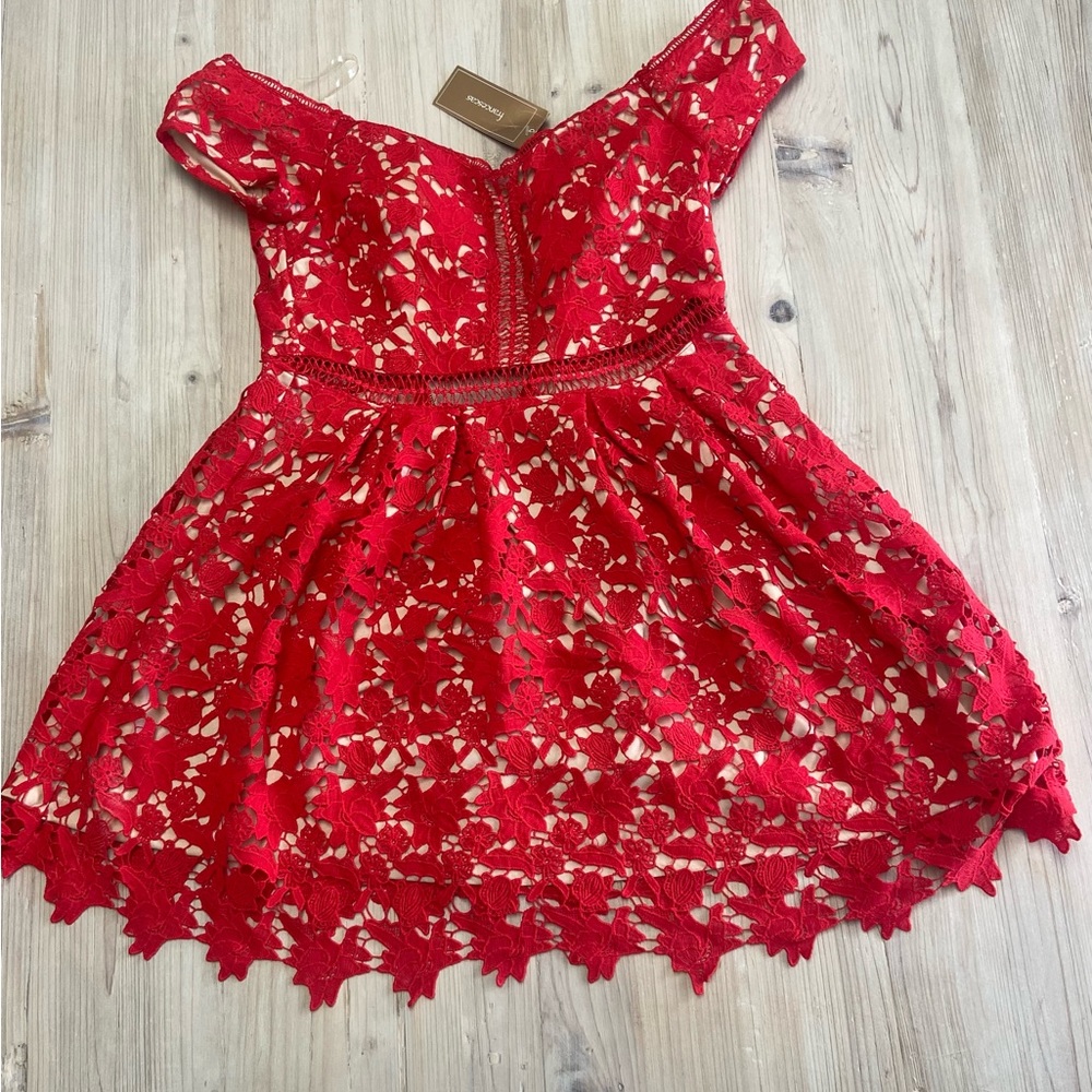 Francesca’s NWT Small Red Lace Mini Dress